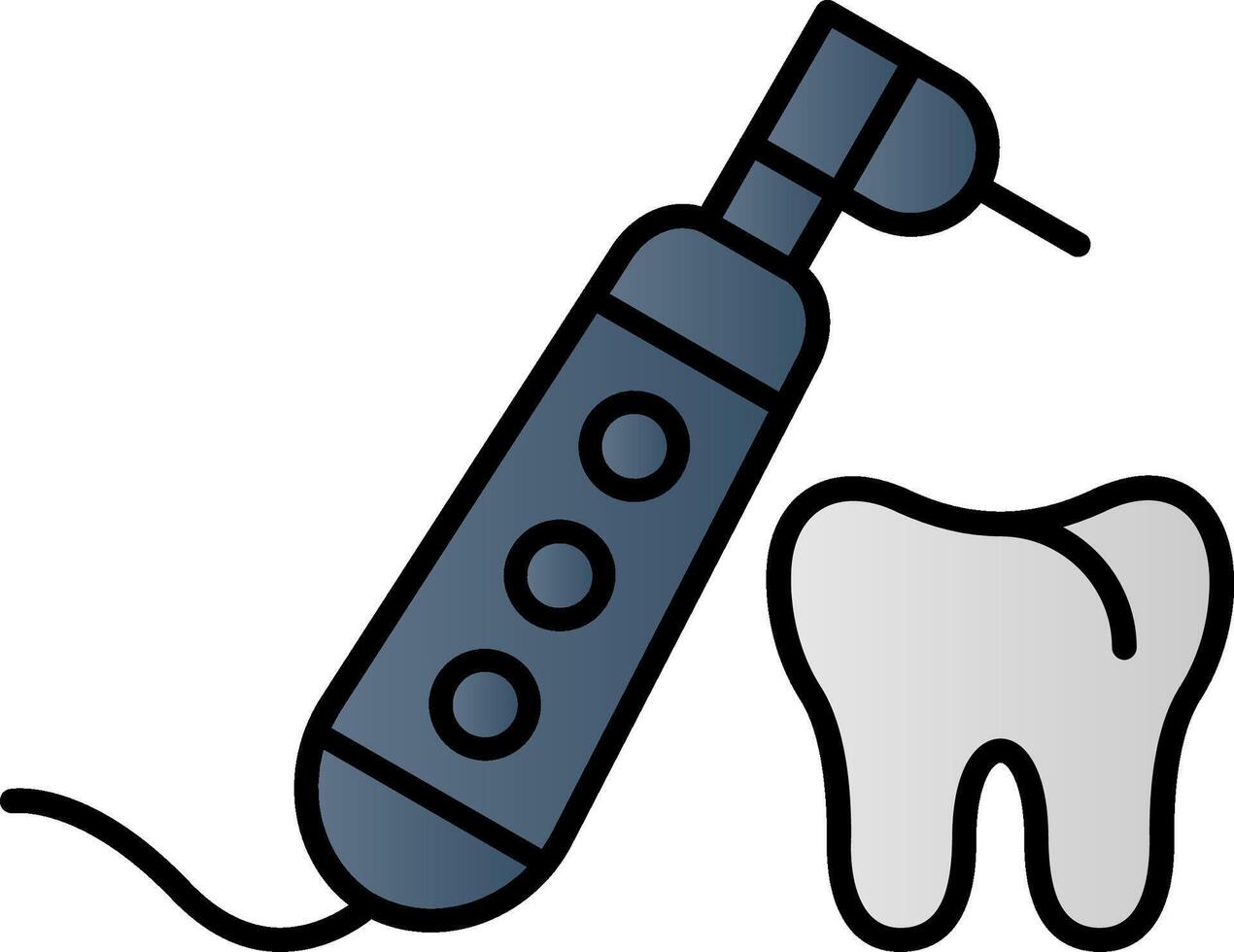 Dental Drill Line Filled Gradient  Icon vector