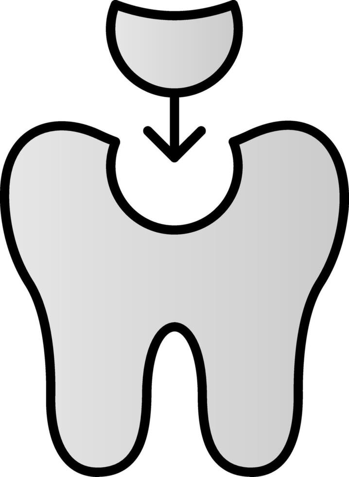 Tooth Filling Line Filled Gradient  Icon vector