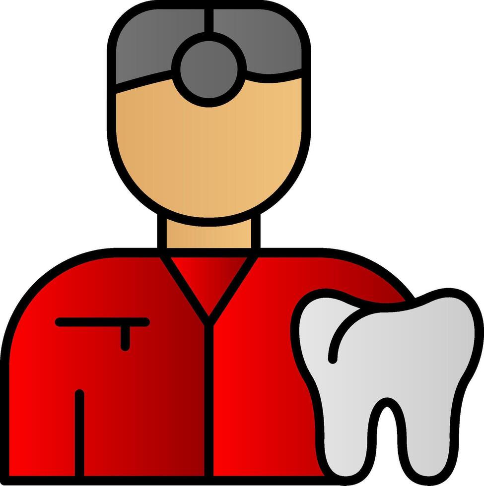 Dentist Line Filled Gradient  Icon vector