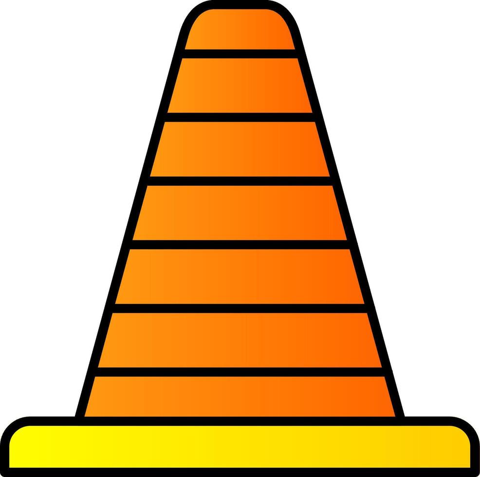 Traffic Cone Line Filled Gradient  Icon vector