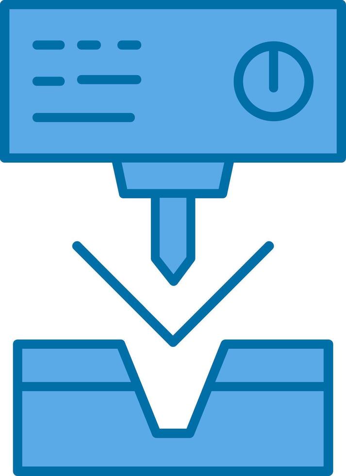 Metal Bending Machine Filled Blue  Icon vector