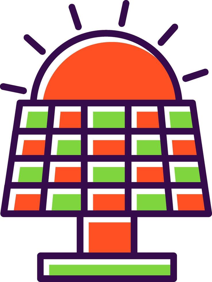 Solar Panel Filled  Icon vector