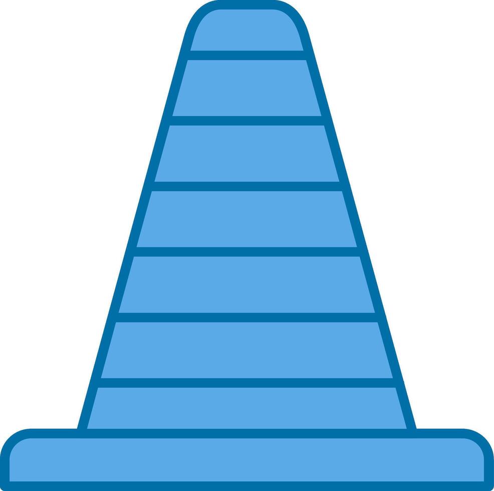 Traffic Cone Filled Blue  Icon vector