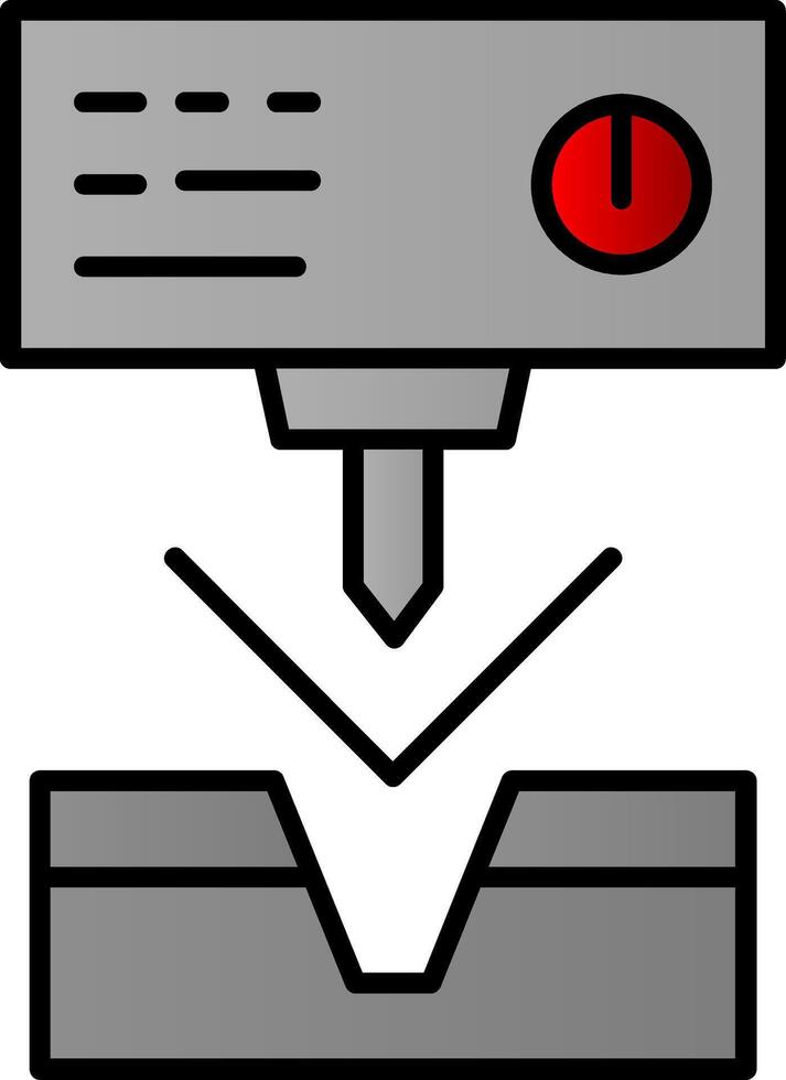 metal doblar máquina línea lleno degradado icono vector