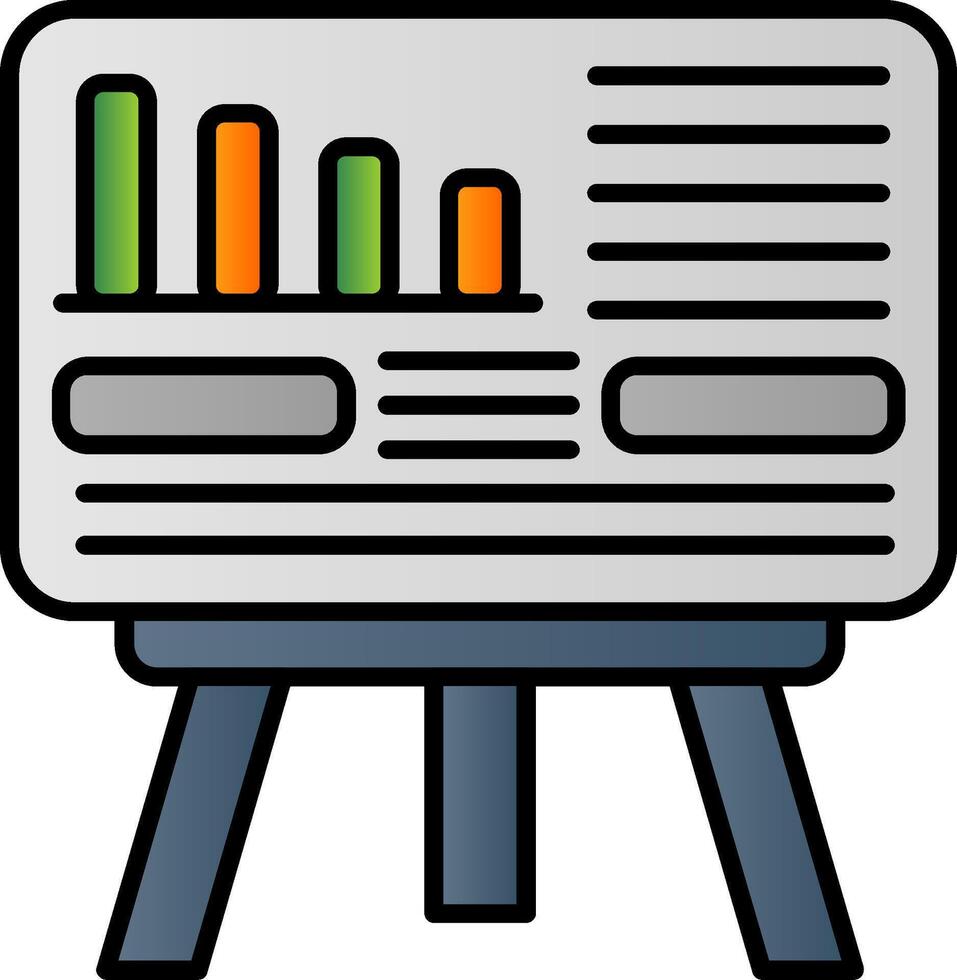 Presentation Line Filled Gradient  Icon vector