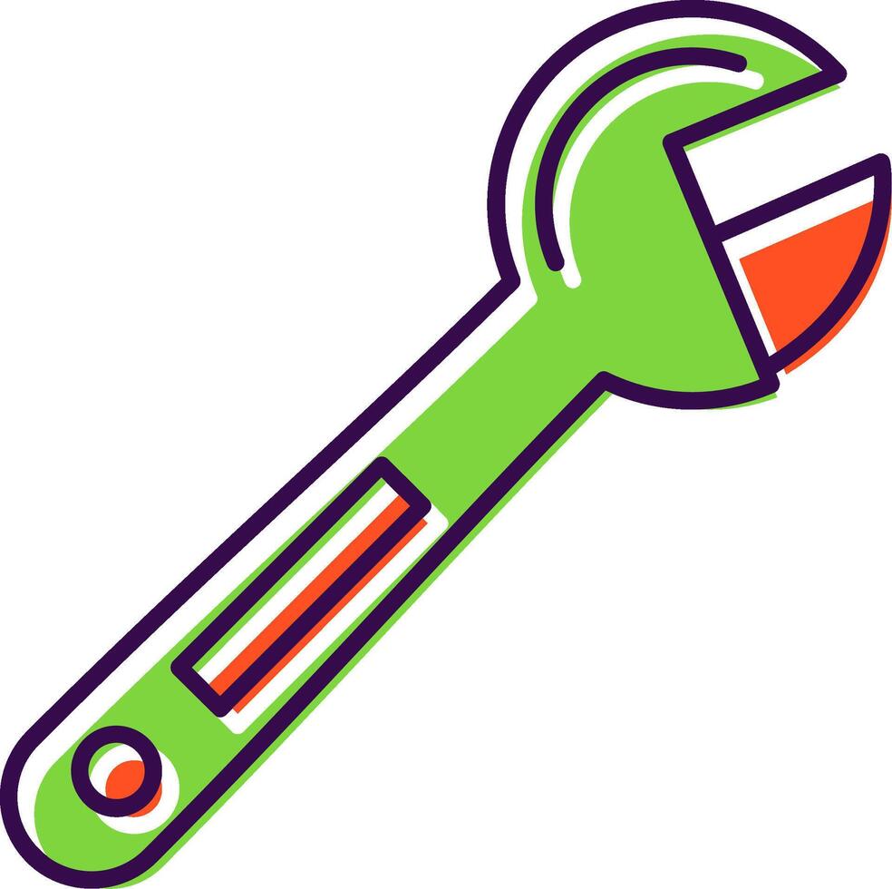 ajustable llave inglesa lleno icono vector