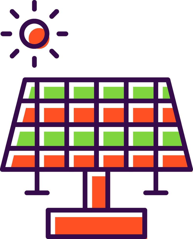 Solar Panel Filled  Icon vector