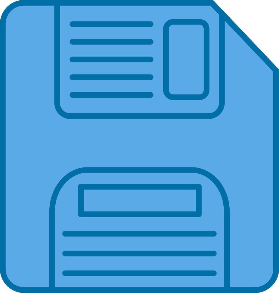 Floppy Disk Filled Blue  Icon vector