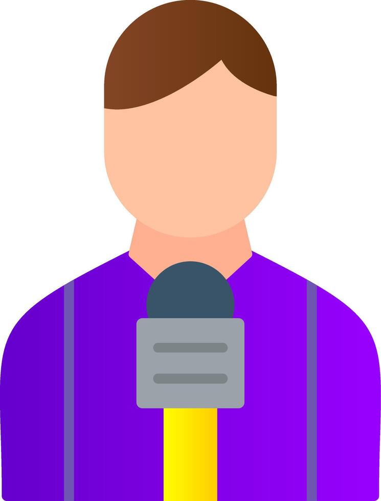 periodista plano degradado icono vector