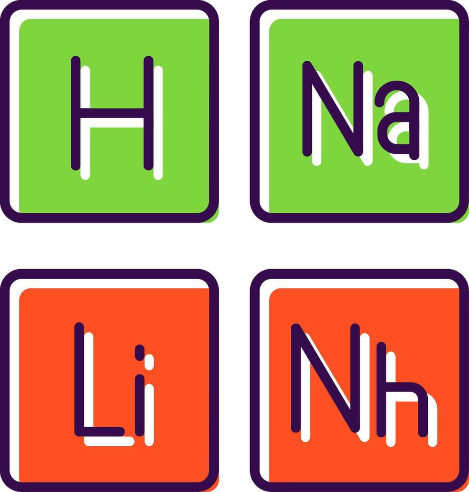 Periodic Table Filled  Icon vector