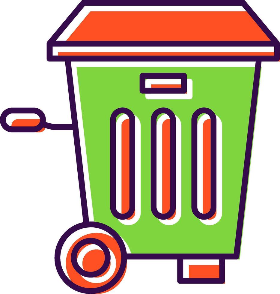 Trash Bin Filled  Icon vector