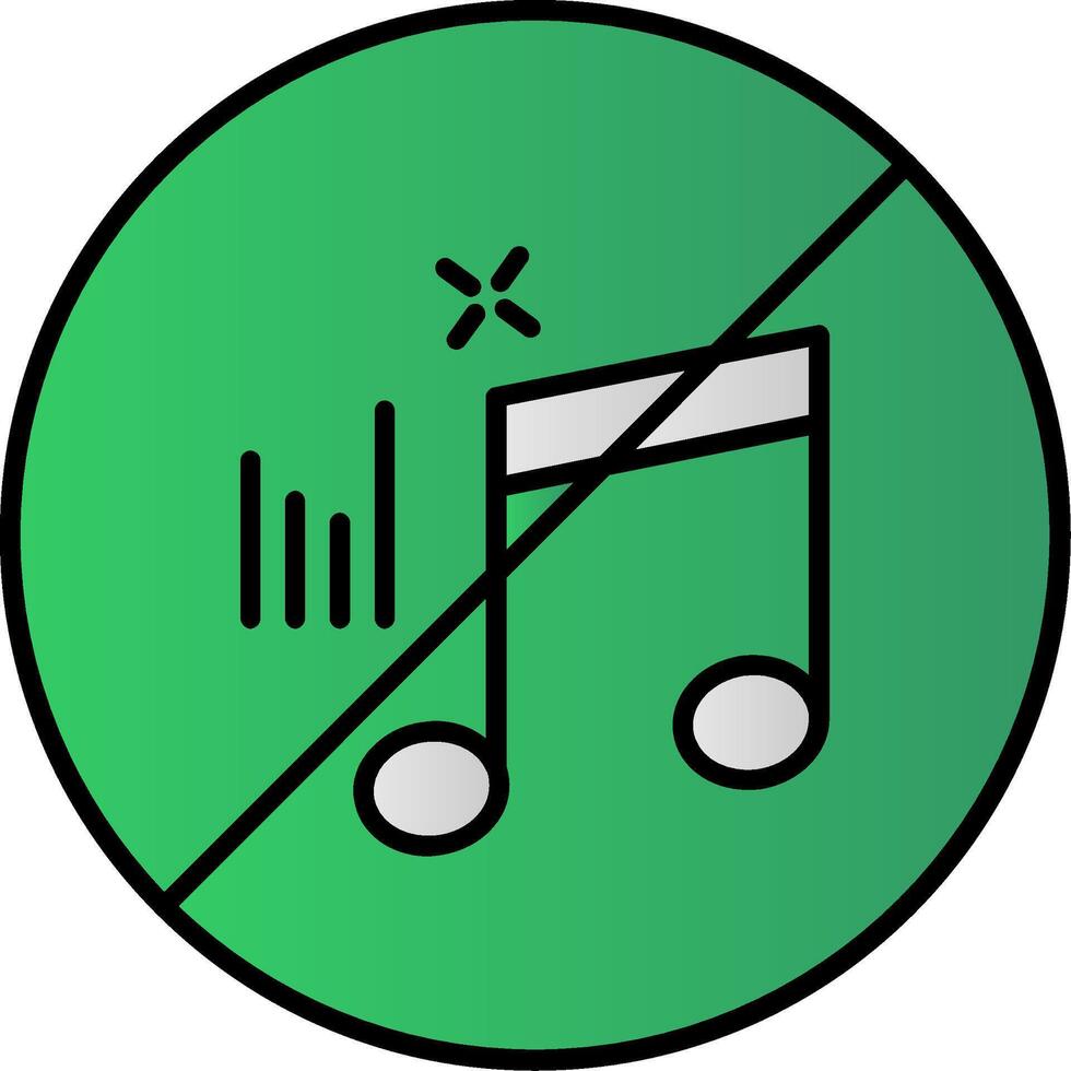 No música línea lleno degradado icono vector