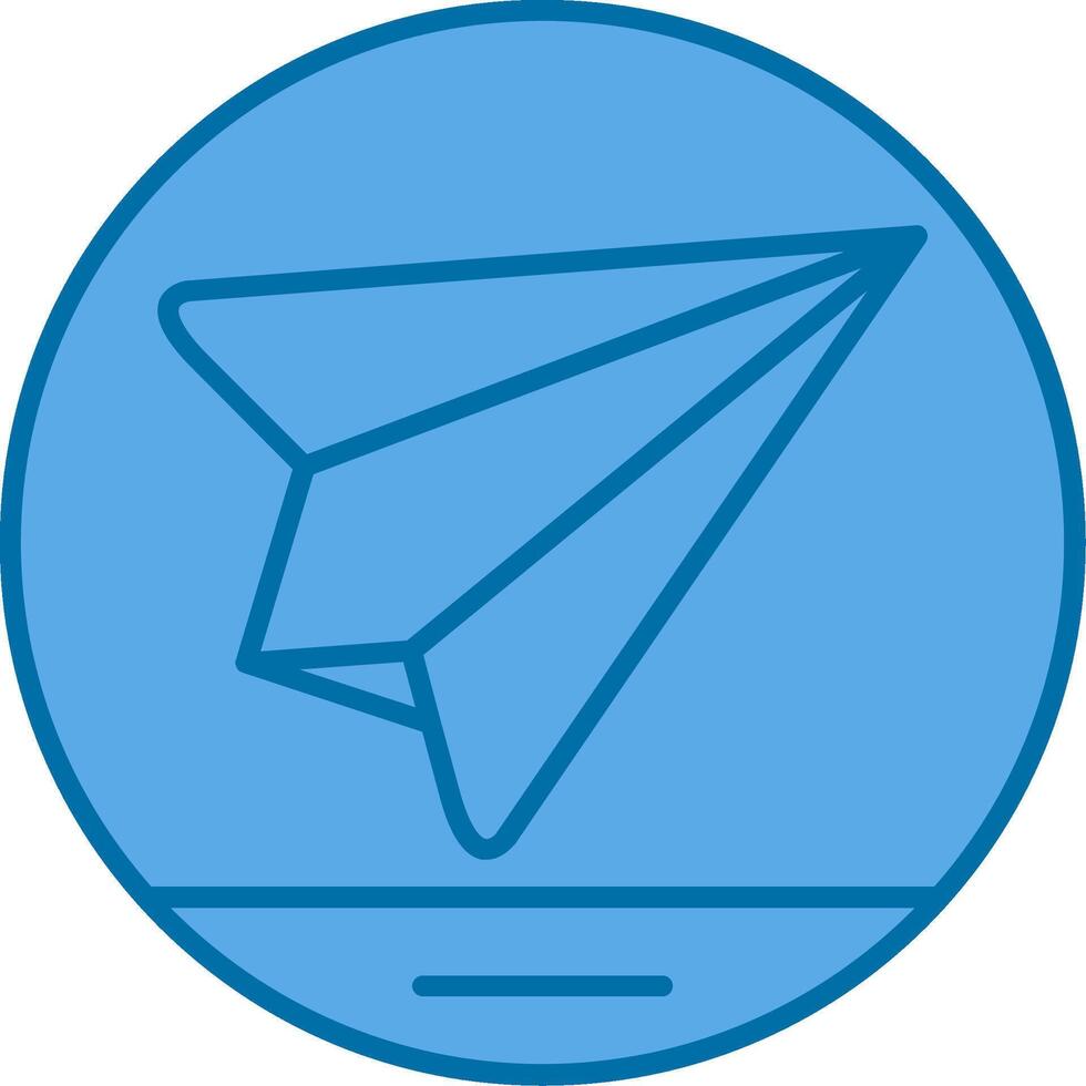 Paper Plane Filled Blue  Icon vector