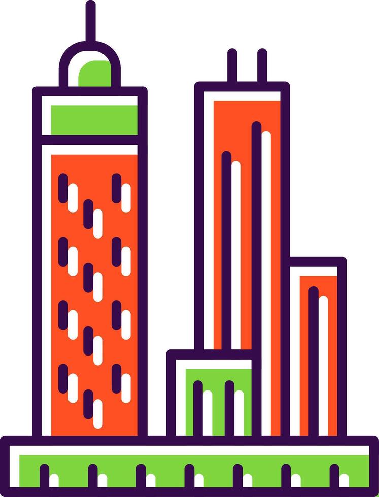 Skyscrapers Filled  Icon vector
