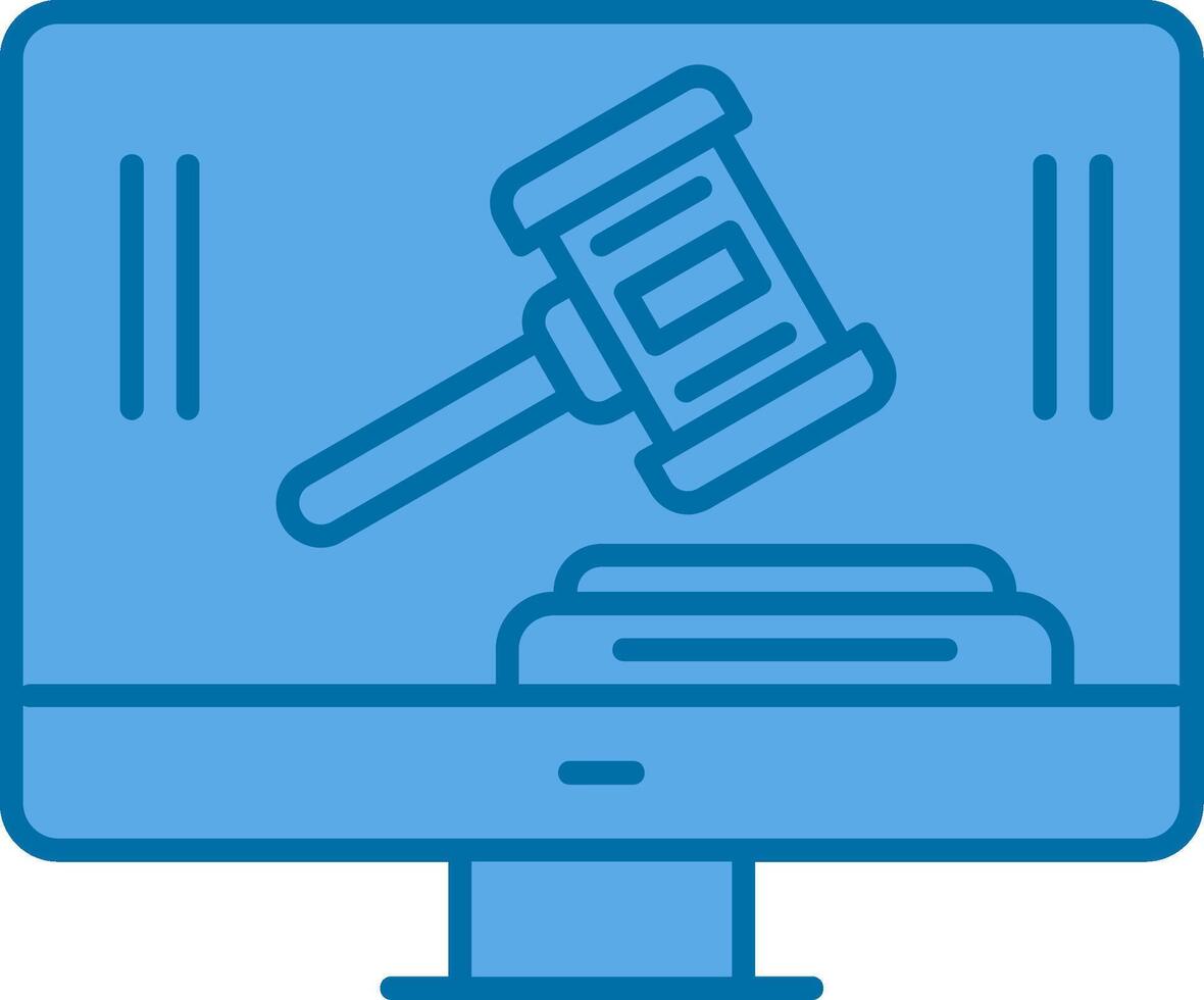 Auction Filled Blue  Icon vector