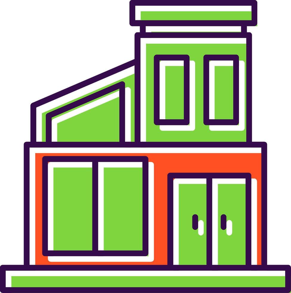 Modern House Filled  Icon vector