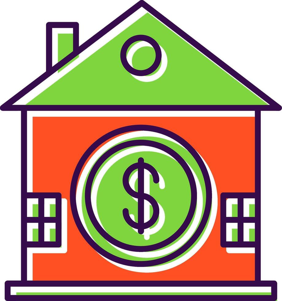 House Saving Filled  Icon vector