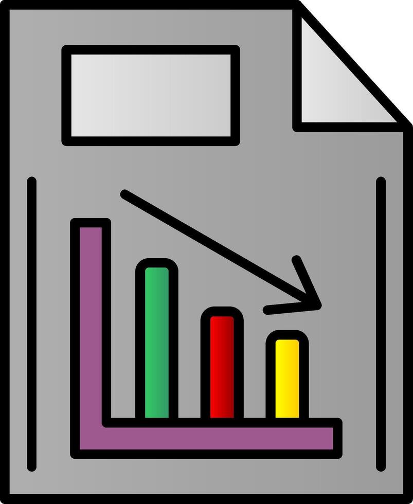 Document Line Filled Gradient  Icon vector