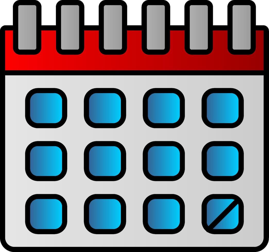 Calendar Line Filled Gradient  Icon vector