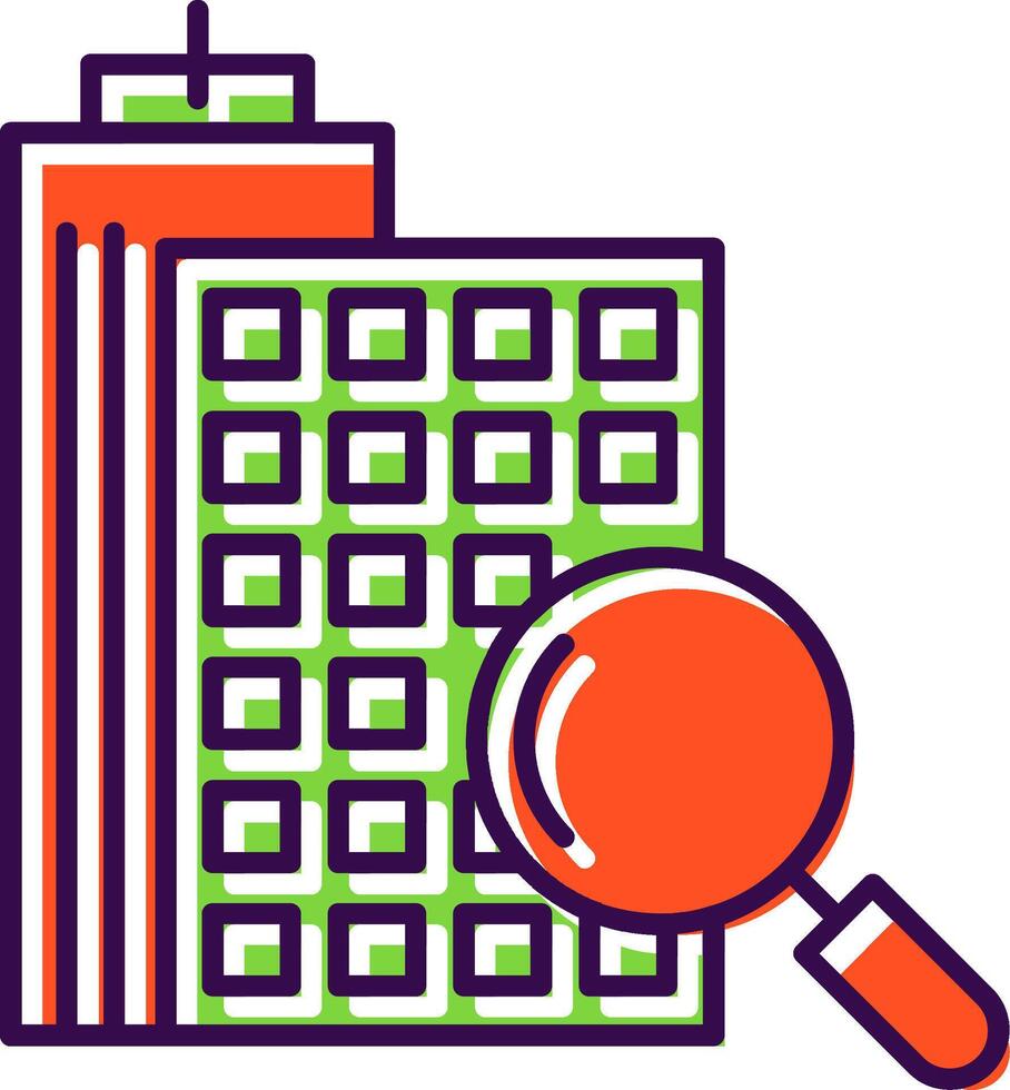 Search Apartment Filled  Icon vector