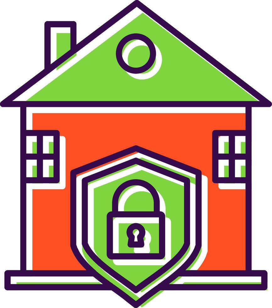 House Protection Filled  Icon vector