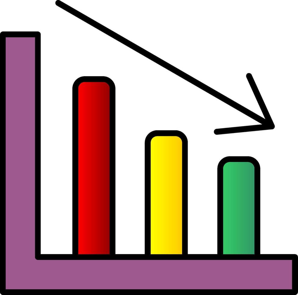 Line chart Line Filled Gradient  Icon vector