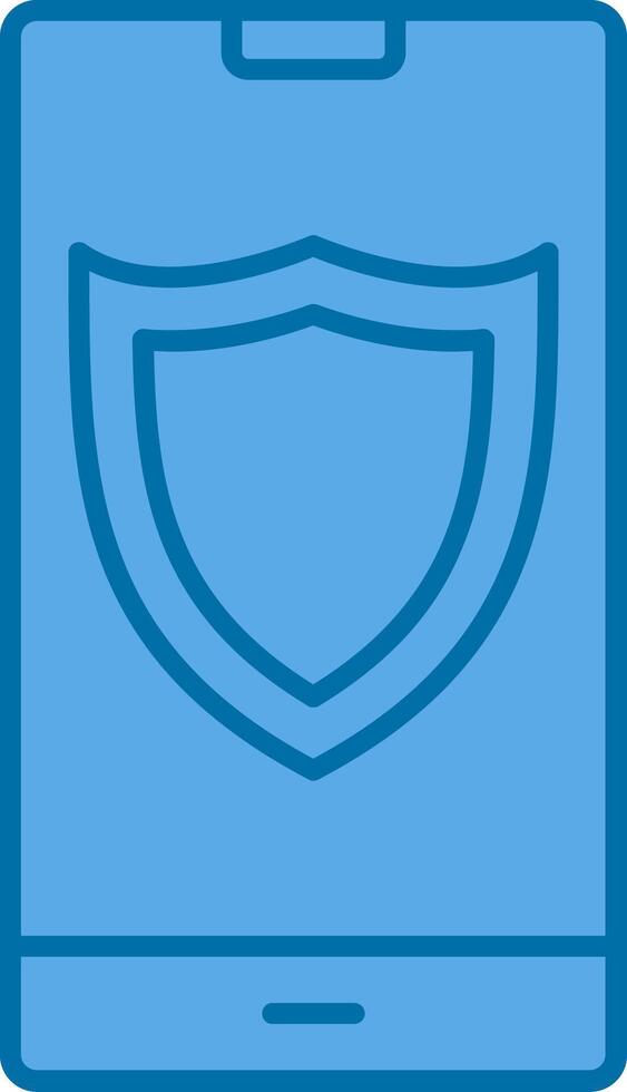 Shield Filled Blue  Icon vector
