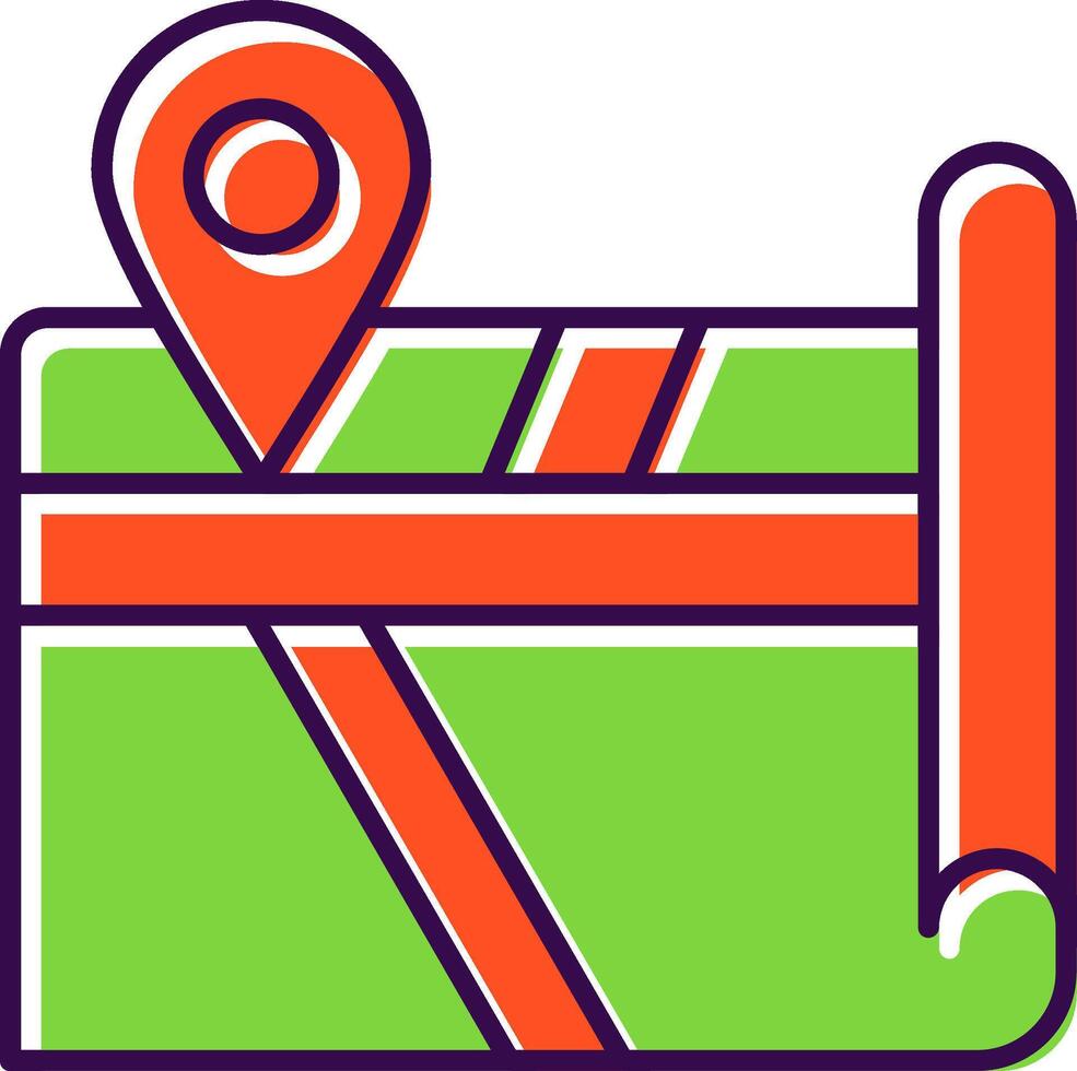 Map Filled  Icon vector