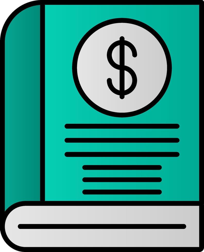 Book Line Filled Gradient  Icon vector