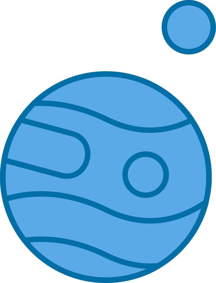 Mars With Satellite Filled Blue  Icon vector