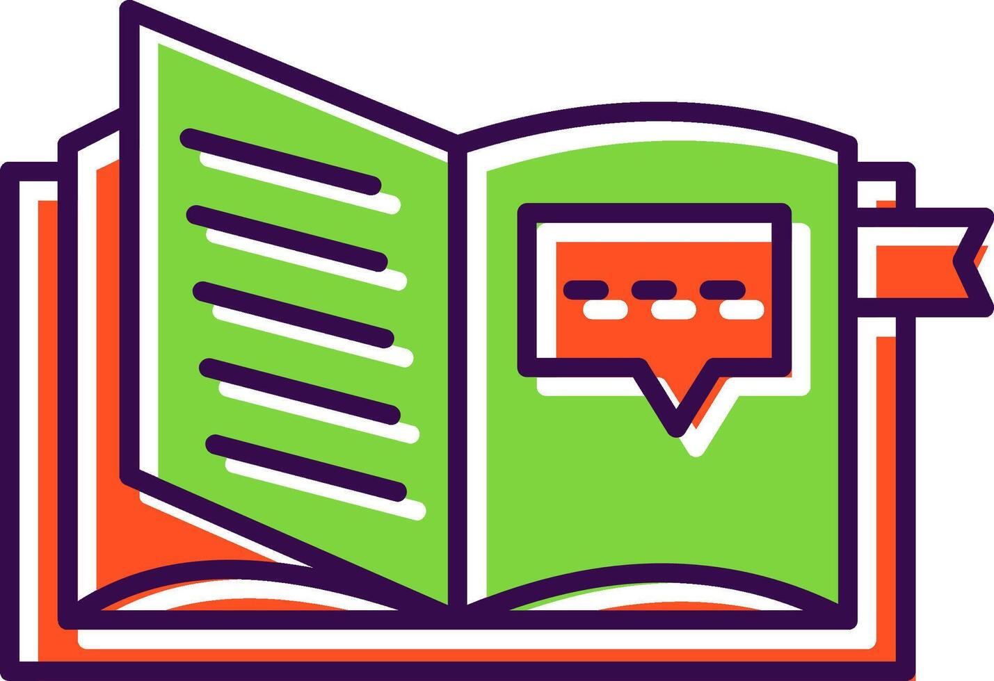 Open Book Filled  Icon vector