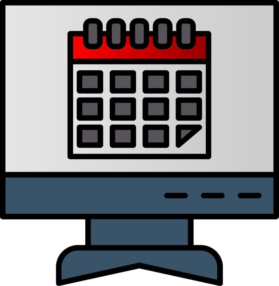 calendario línea lleno degradado icono vector