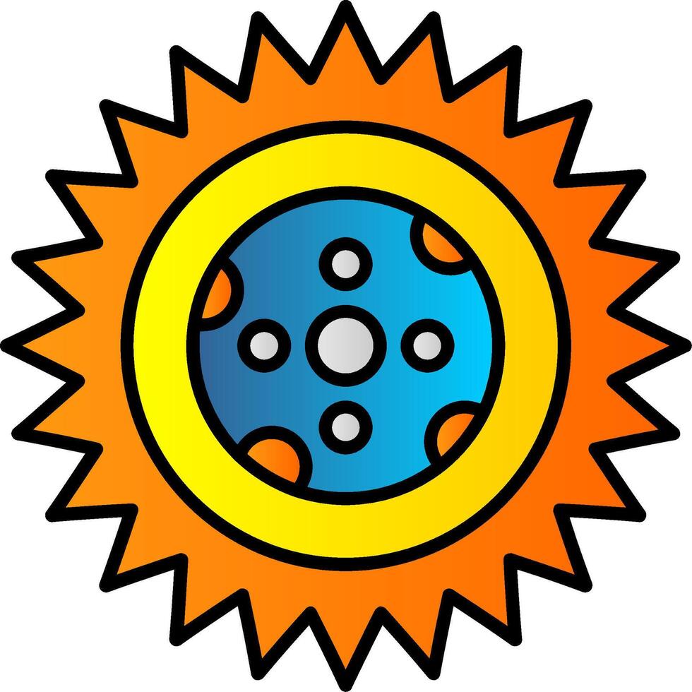 Moon Line Filled Gradient  Icon vector