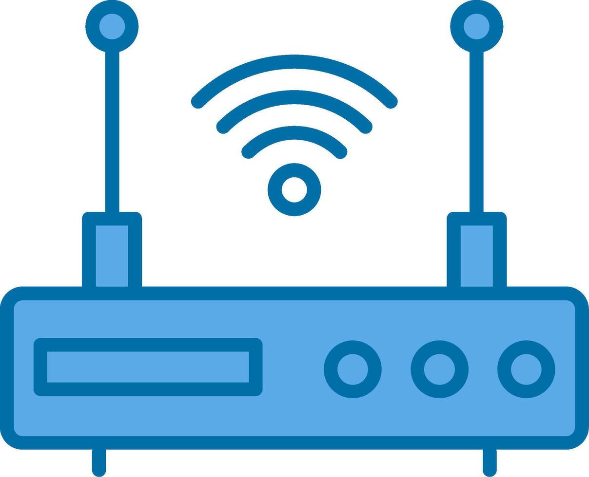 Modem Filled Blue  Icon vector
