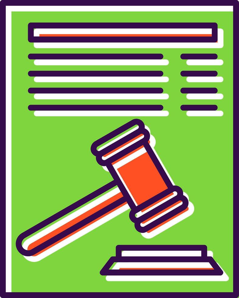 Legal Document Filled  Icon vector