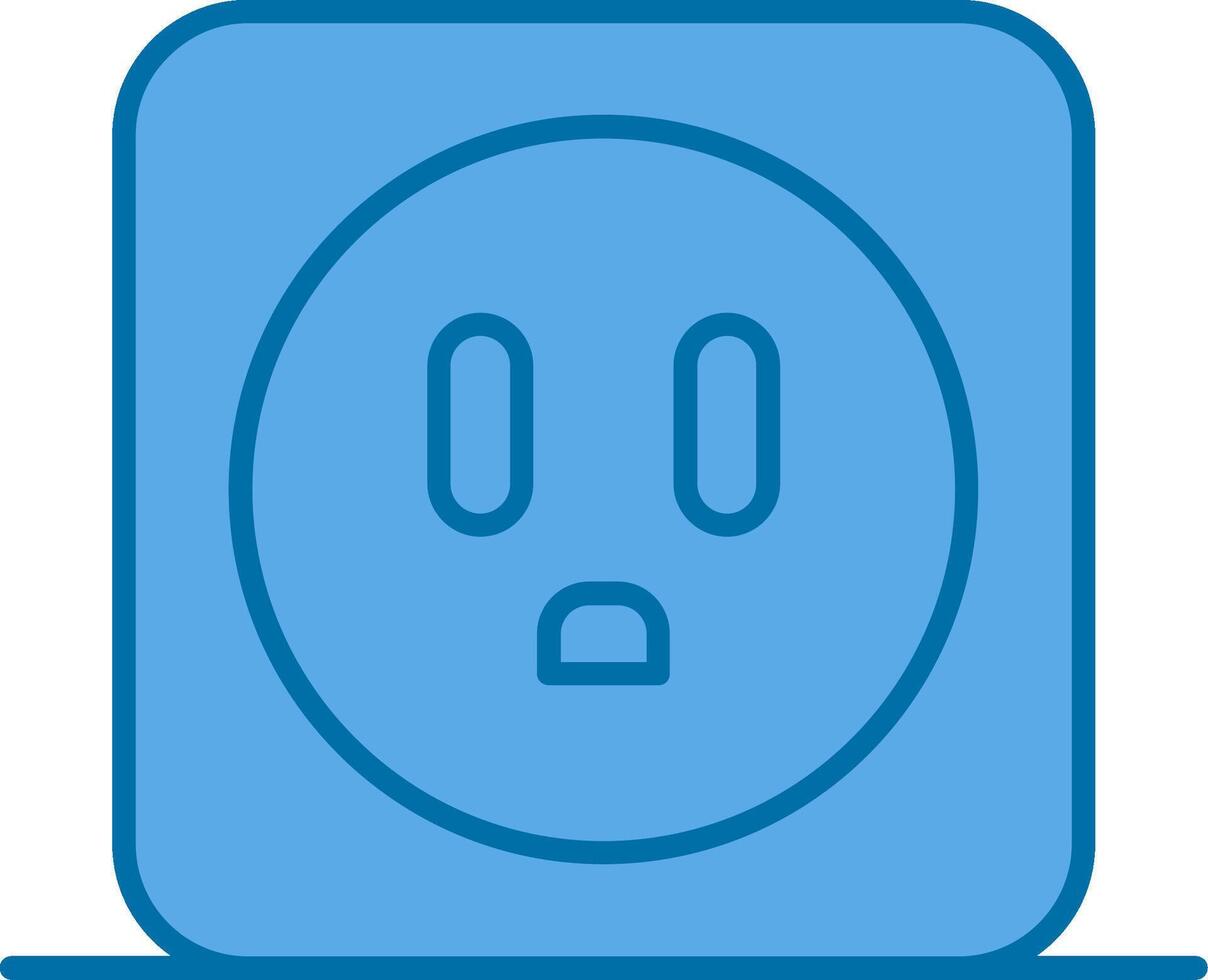 Power Socket Filled Blue  Icon vector