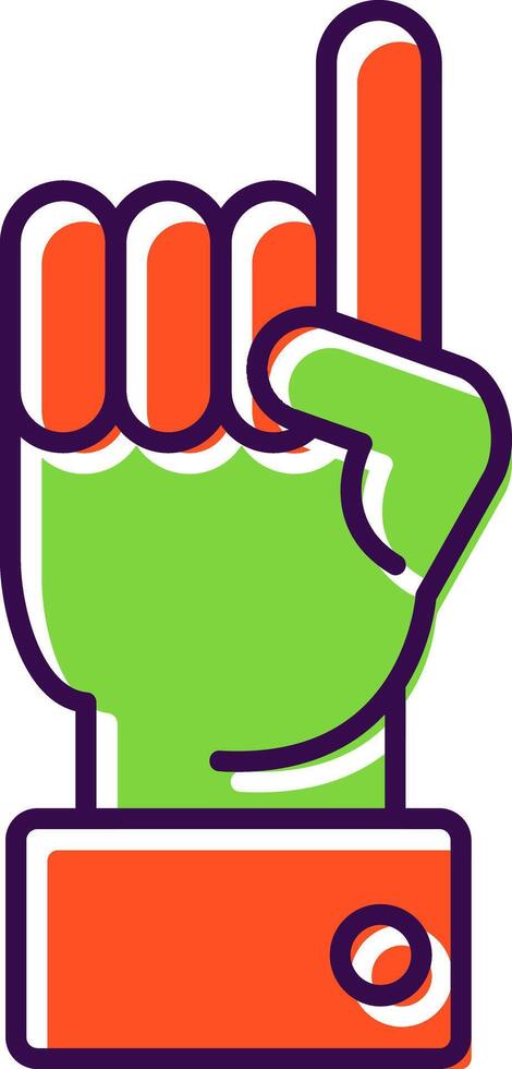 Raised Finger Filled  Icon vector