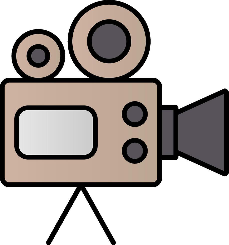 Video Camera Line Filled Gradient  Icon vector