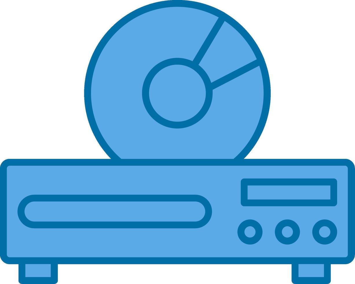 Dvd Player Filled Blue  Icon vector