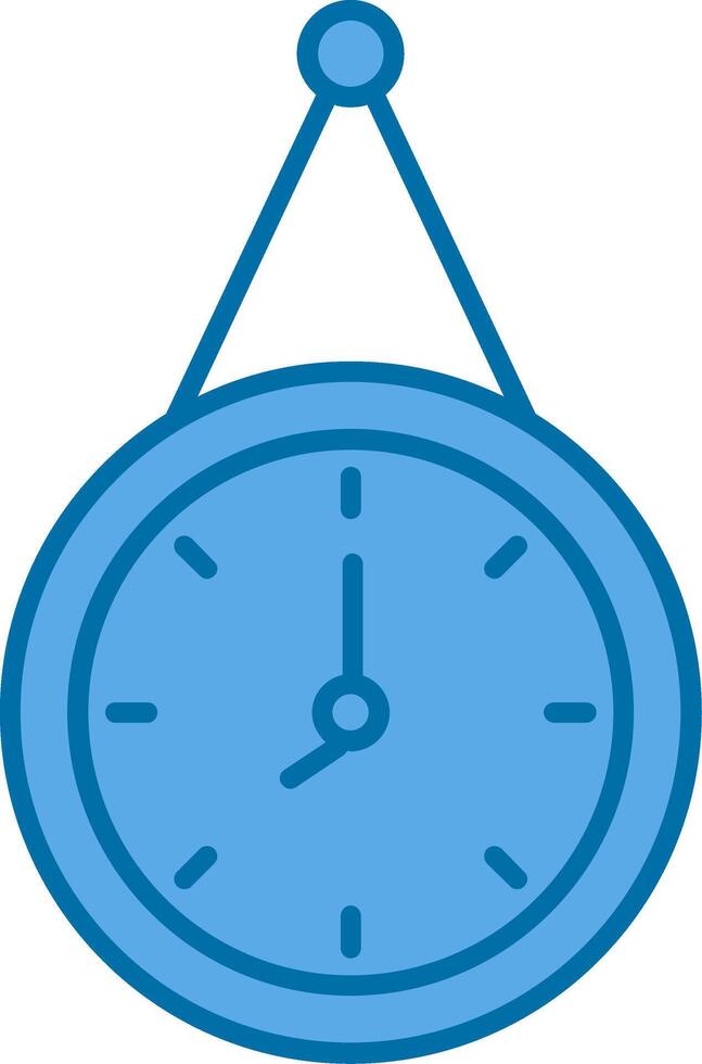 Wall Clock Filled Blue  Icon vector