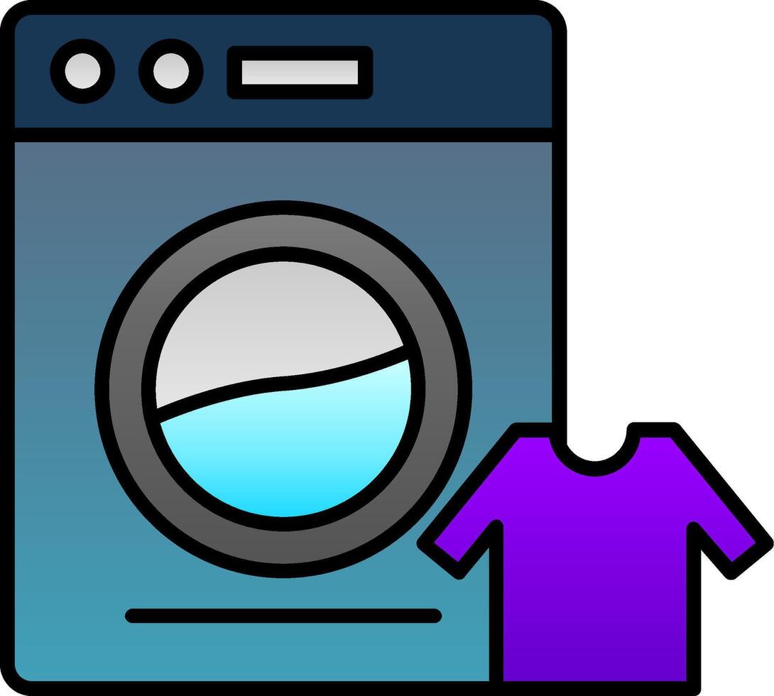 Laundry Line Filled Gradient  Icon vector