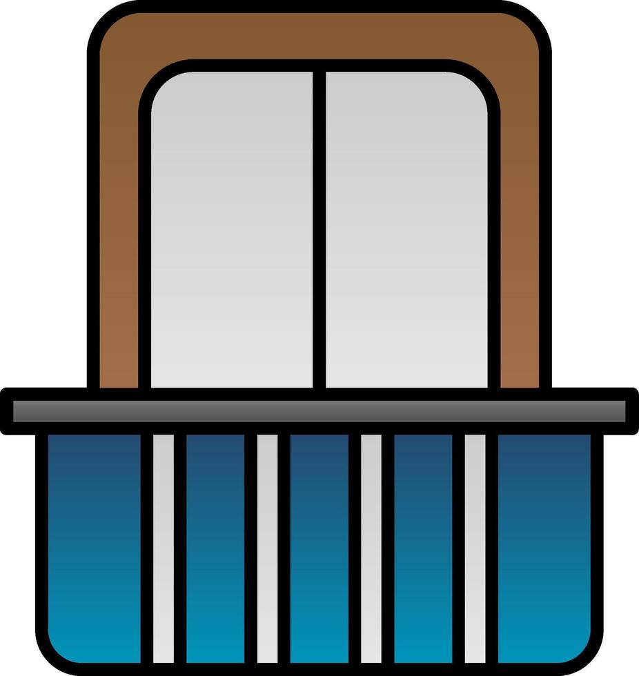 Balcony Line Filled Gradient  Icon vector