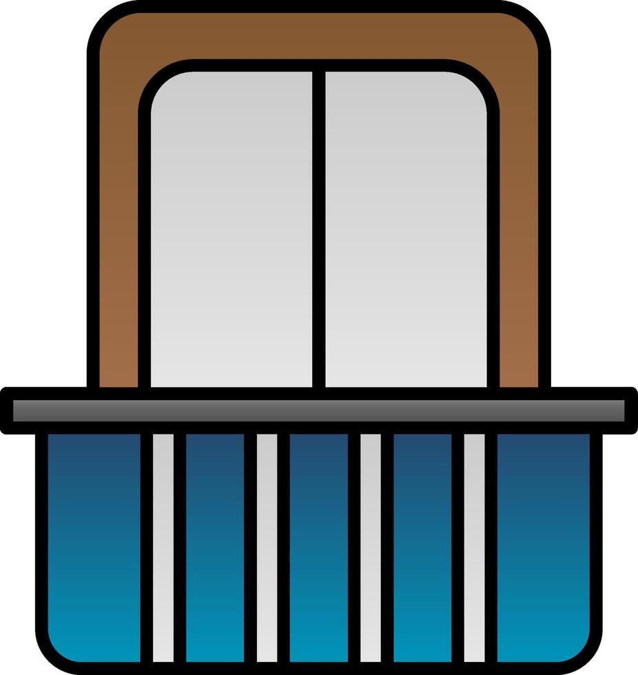 Balcony Line Filled Gradient  Icon vector