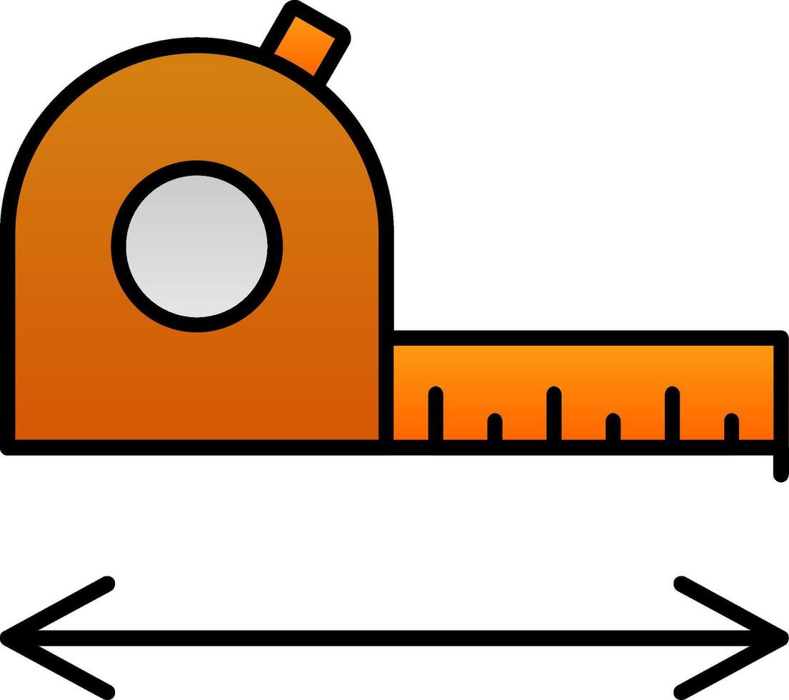 Measurement Line Filled Gradient  Icon vector