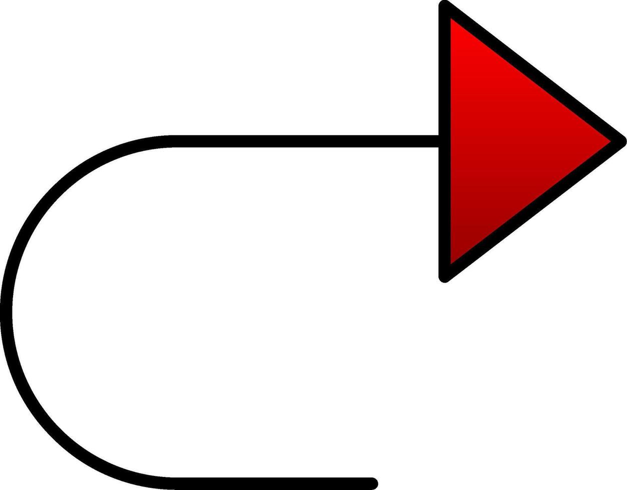 Turning Line Filled Gradient  Icon vector