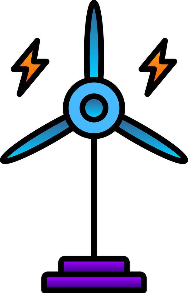 Eolic Turbine Line Filled Gradient  Icon vector