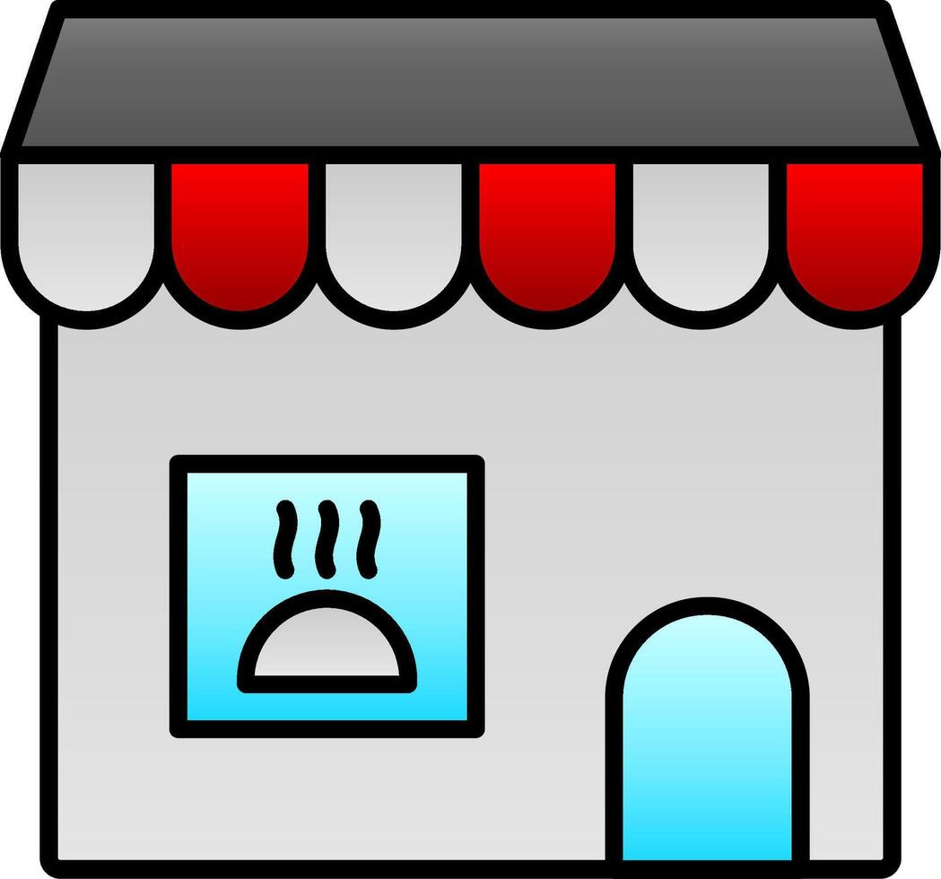 tienda de comestibles Tienda línea lleno degradado icono vector