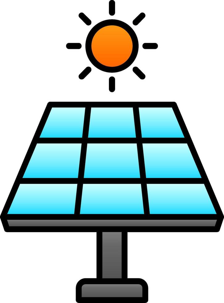 Solar Panel Line Filled Gradient  Icon vector