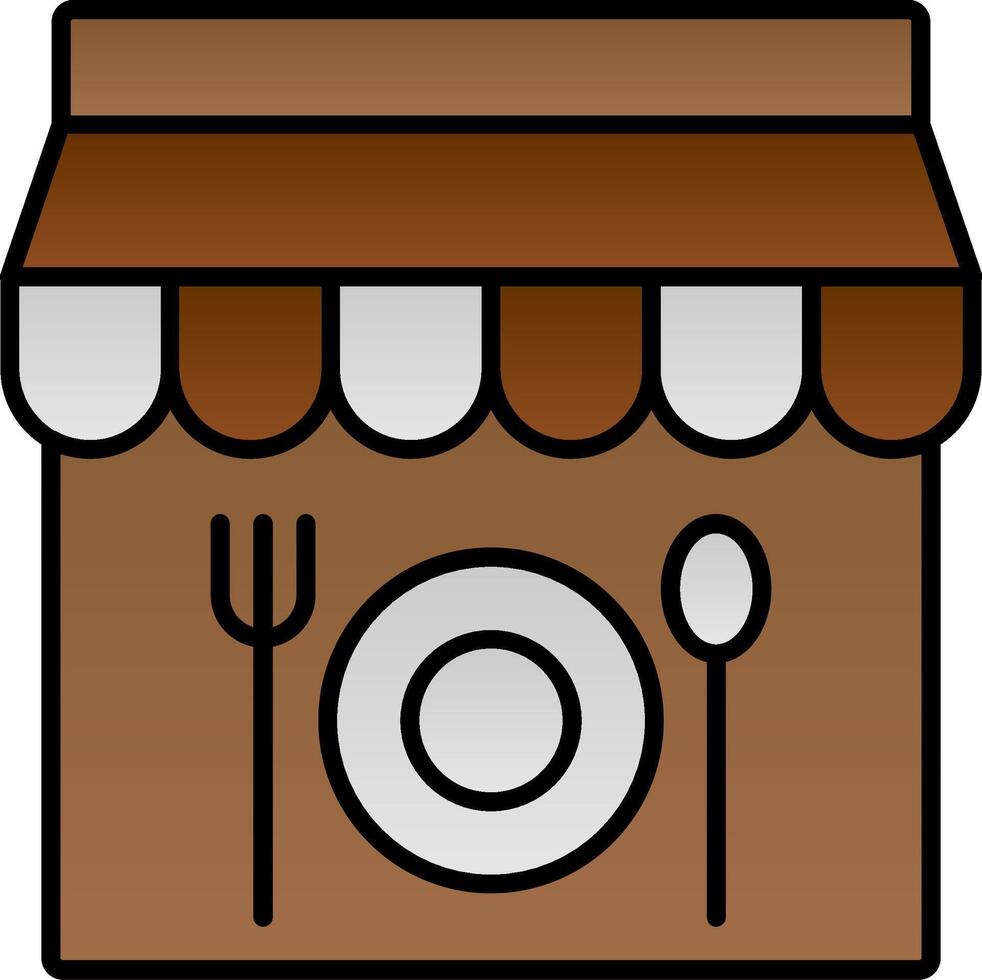 Restaurant Line Filled Gradient  Icon vector