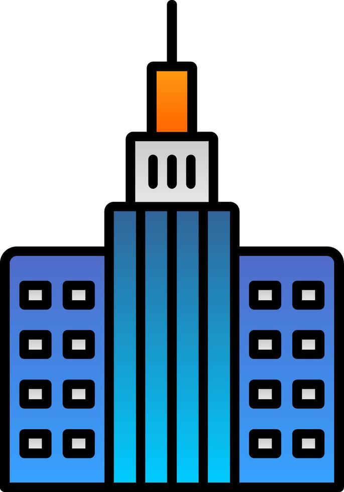 Skycraper Line Filled Gradient  Icon vector